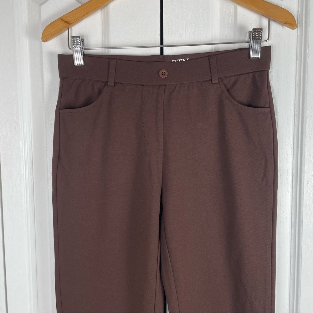 ZTN Stretchy Dress Pants Trousers Womens S Brown Straight Slacks Business Office - Picture 5 of 16